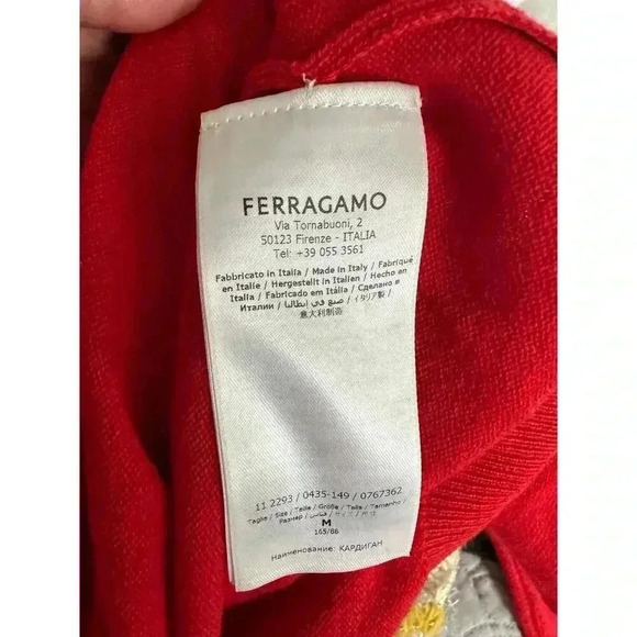 Ferragamo CROPPED RED CASHMERE CARDIGAN - Picture 5 of 7
